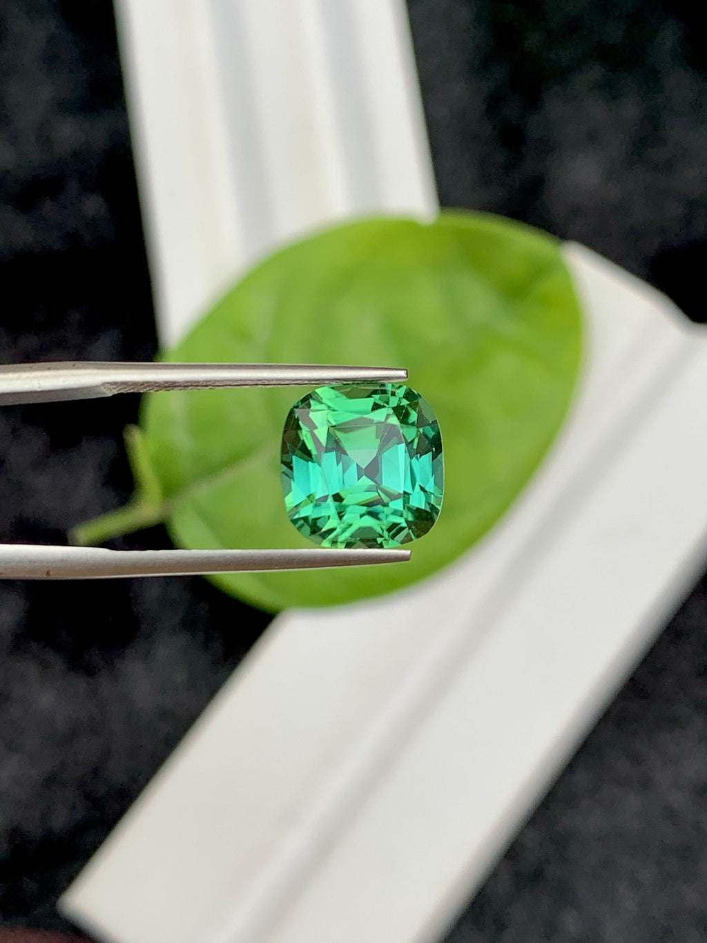 Green Tourmaline Gemstone: 5.85 CT Flawless Cushion Cut, Afghanistan