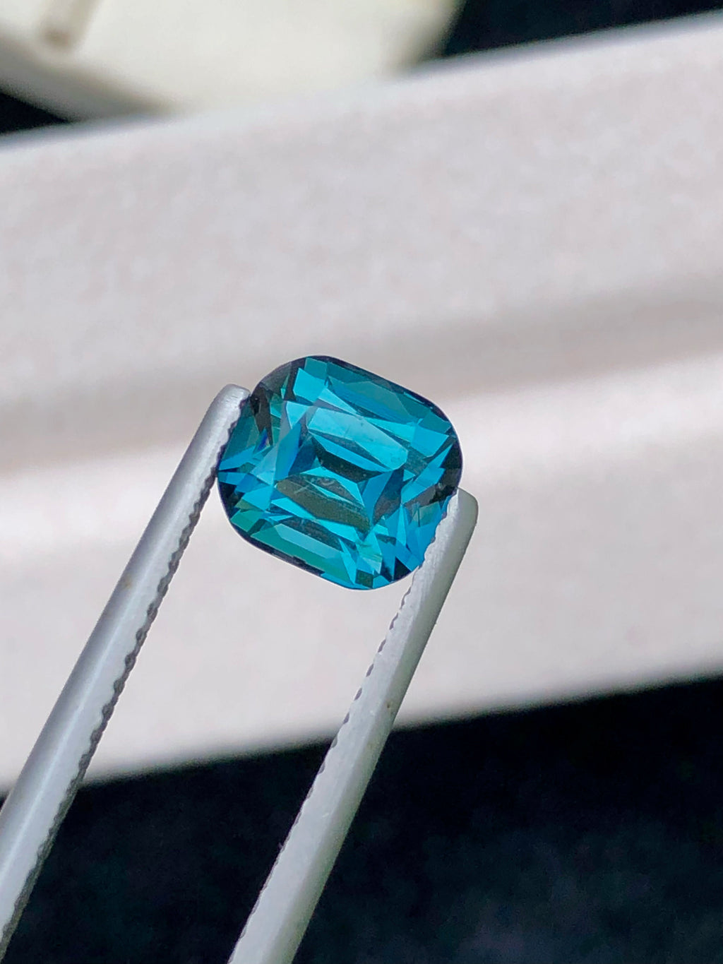 Lagoon Blue Tourmaline Gemstone: Natural Cushion Cut, 2.20 CT