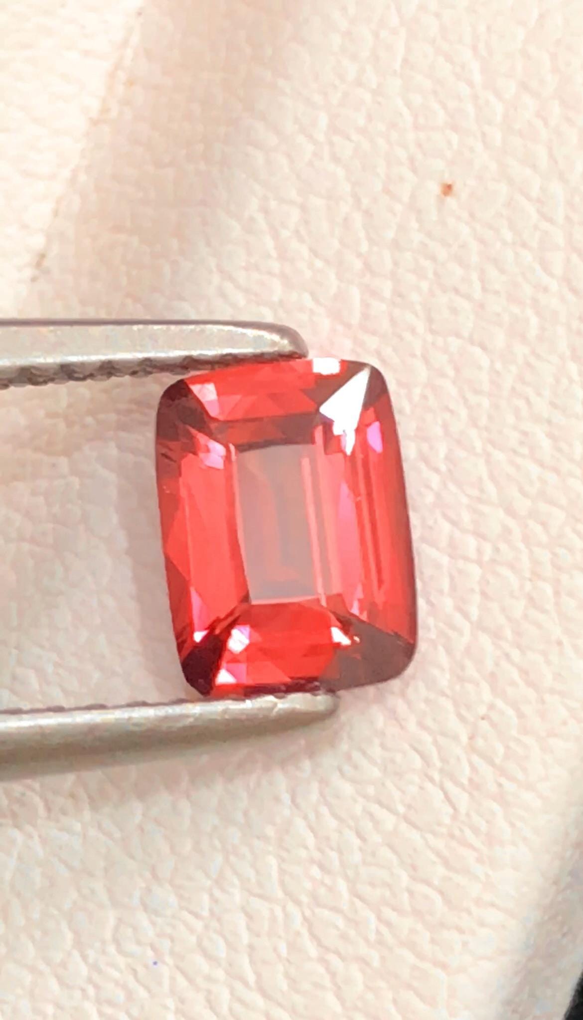 Vivid Padparadscha Sapphire 1.09 ct Cushion Cut , Certified Vivid Orange-Pink