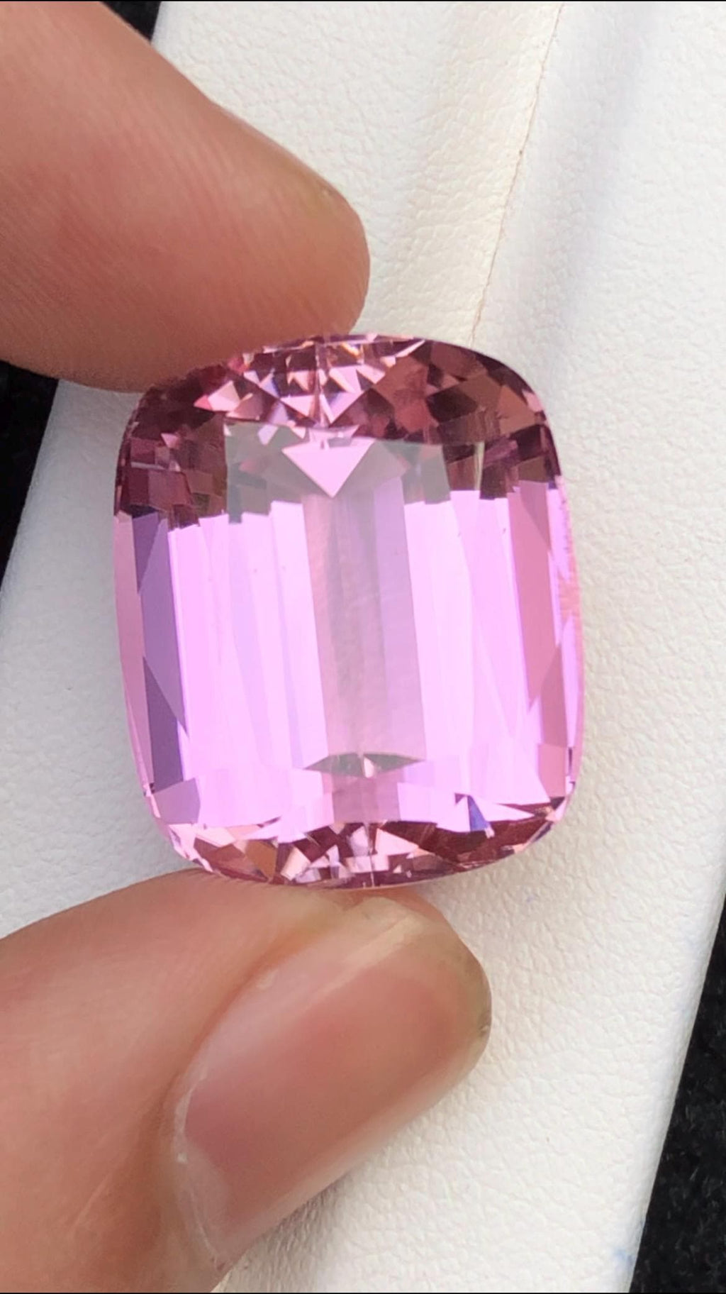 Pink Kunzite Gemstone: 41.70 carat Faceted Cushion Cut from Afghanistan
