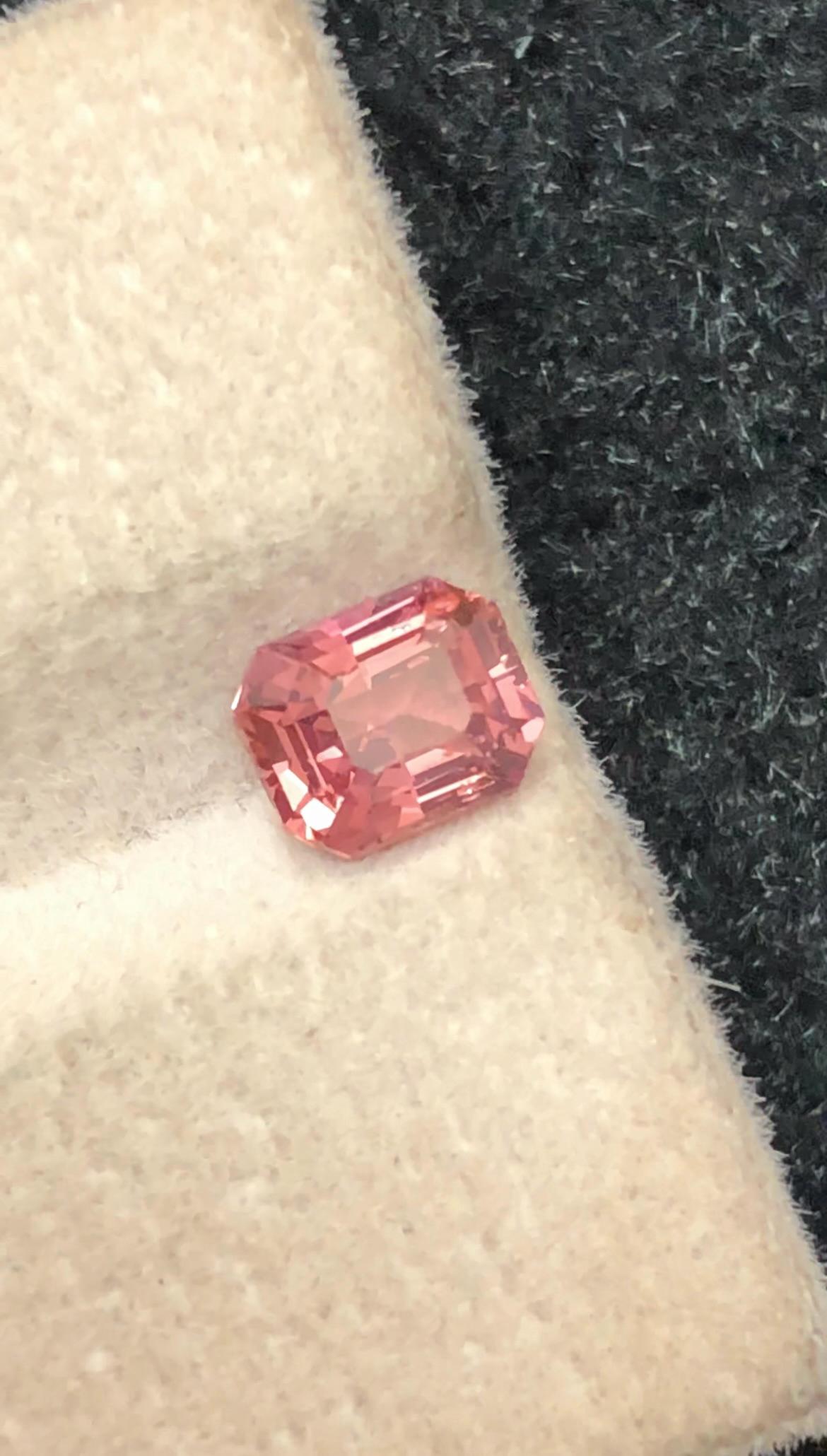Sunset Padparadscha Sapphire 1.04 ct Fancy Octagonal Cut – From Madagascar With Certificate