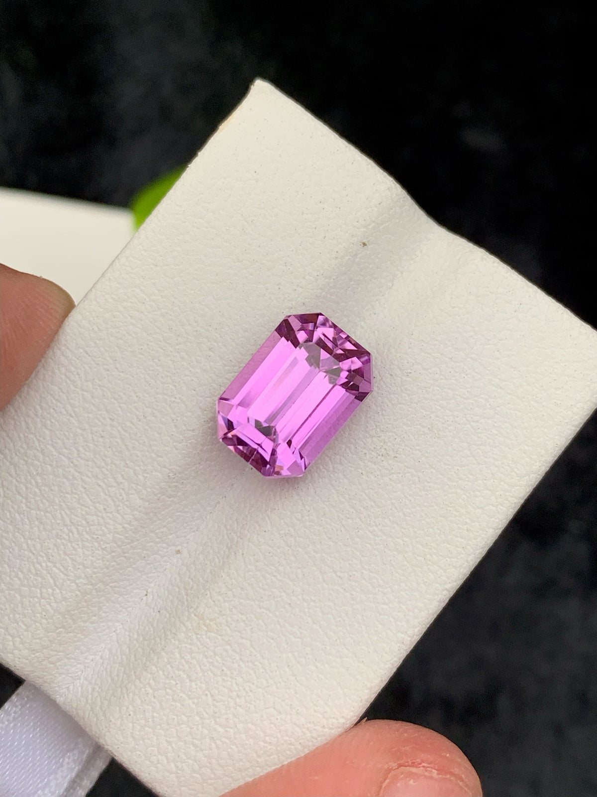 Deep Pink Kunzite Gemstone: 5.55 CT Emerald Cut Spodumene