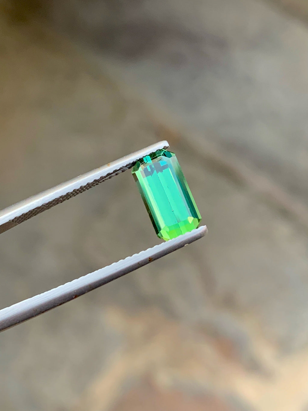 Mint Green Tourmaline Gemstone: Emerald Cut, Flawless, 2.40 CT
