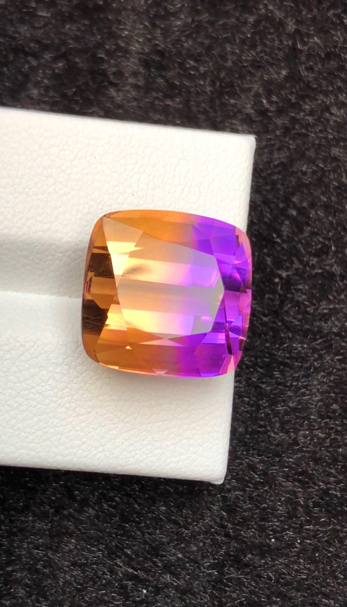Bi-Color Ametrine 17.25ct Cushion Cut – Gemstone from Brazil