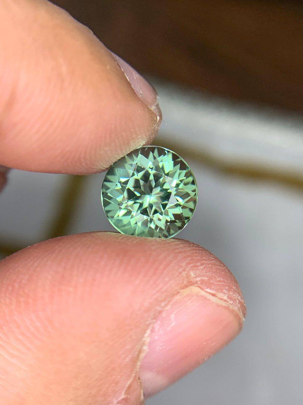Lagoon Green Tourmaline Gemstone: Round Cut, 2.95 CT Loose Stone