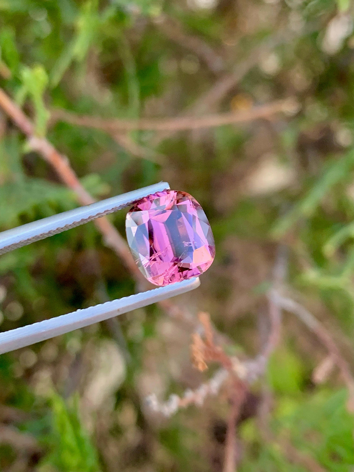 Faceted Pink Tourmaline Gemstone: Loose Cushion Cut, 3.30 CT