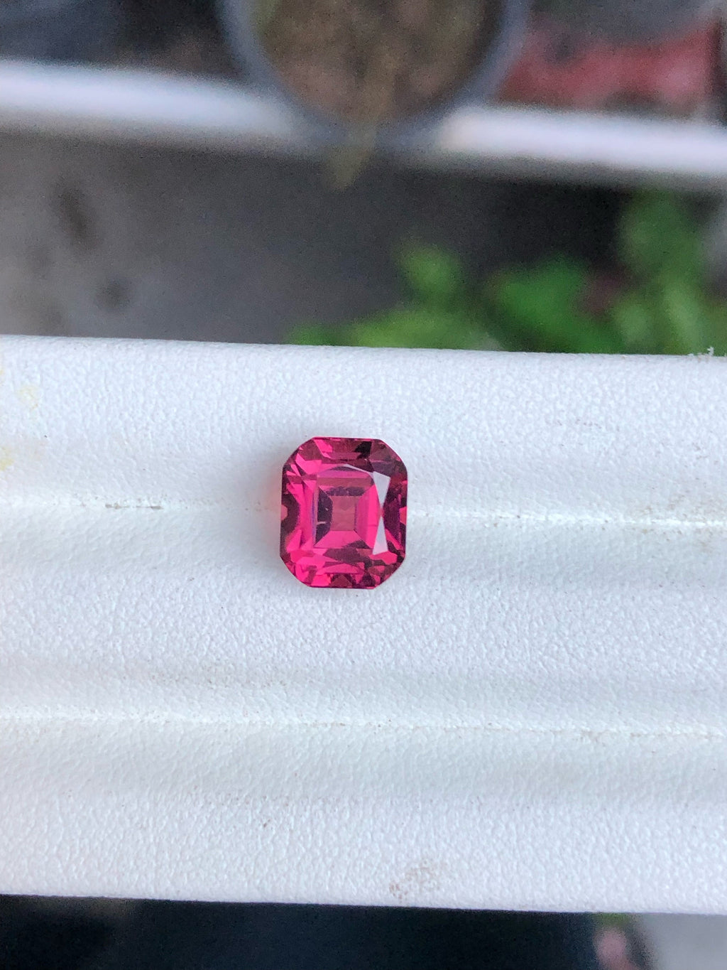 Deep Pink Tourmaline Gemstone: 3.55 Carat Emerald Cut, October Birthstone