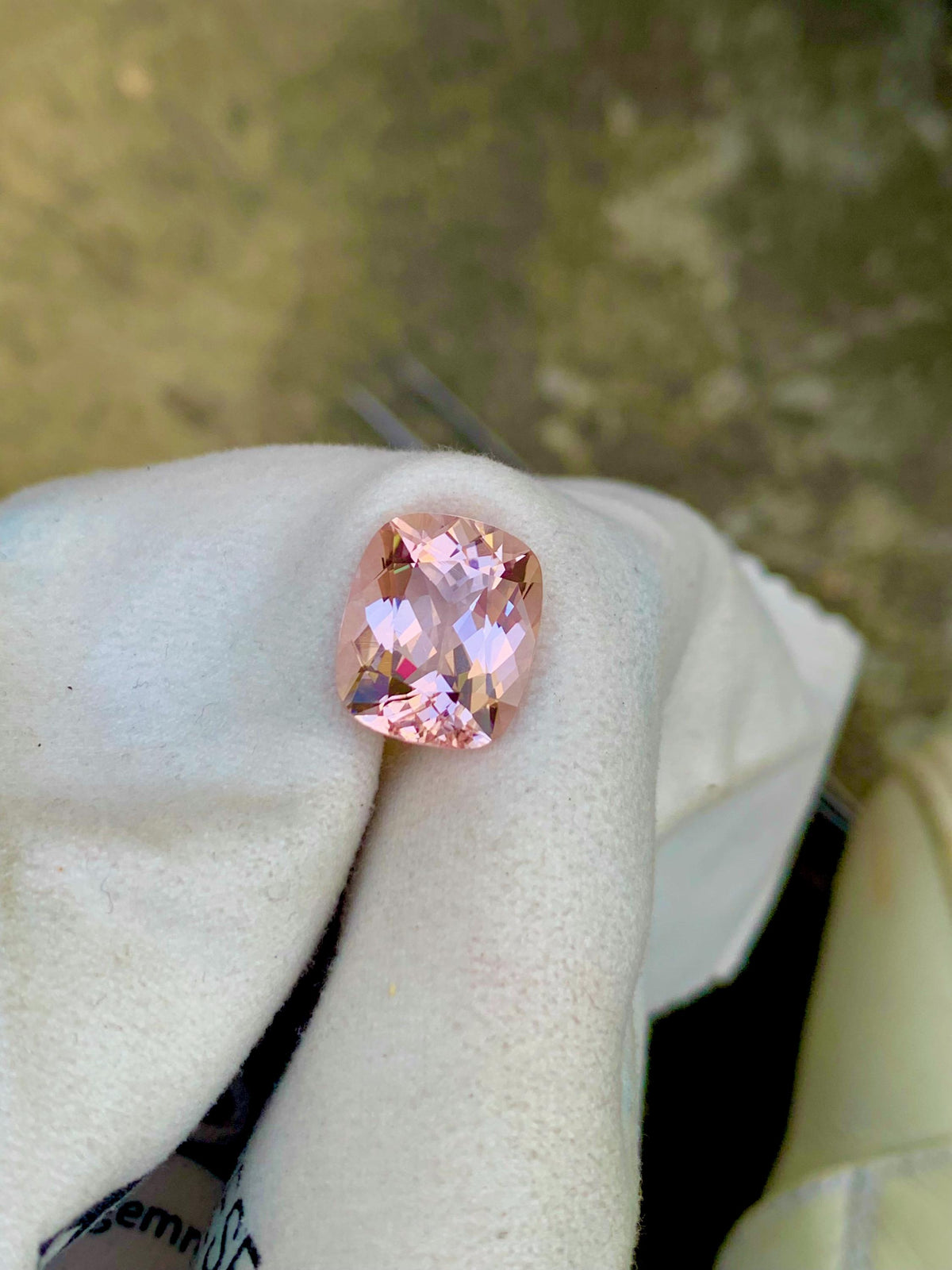 Pink Morganite Gemstone: Cushion Cut, 8.79 CT, Loupe Clean