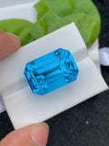 Swiss Blue Topaz Gemstone: 34.95 CT Emerald Cut, December Birthstone