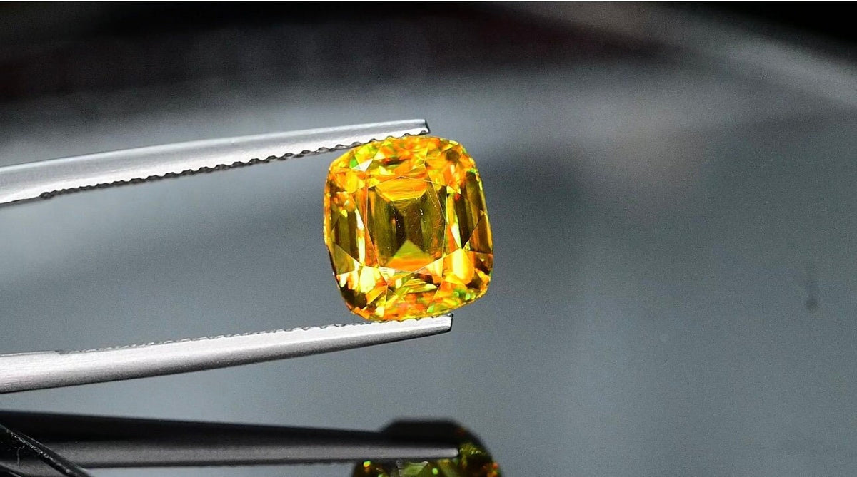 Cushion Cut Sphene Gemstone: 4.90 Carat Natural Titanite