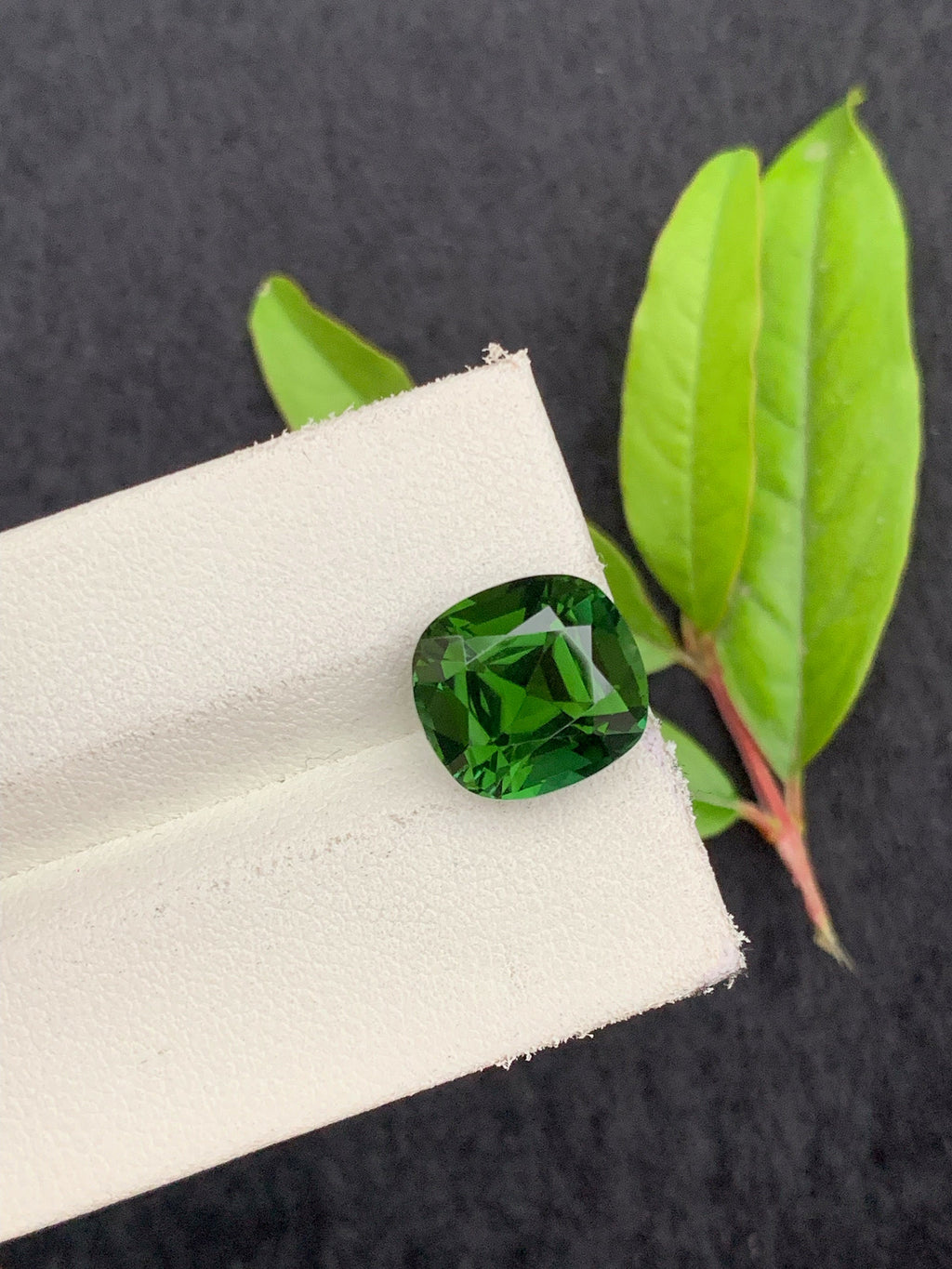 Bottle Green Tourmaline: 5.90 CT Cushion Cut Gemstone, Afghanistan Origin