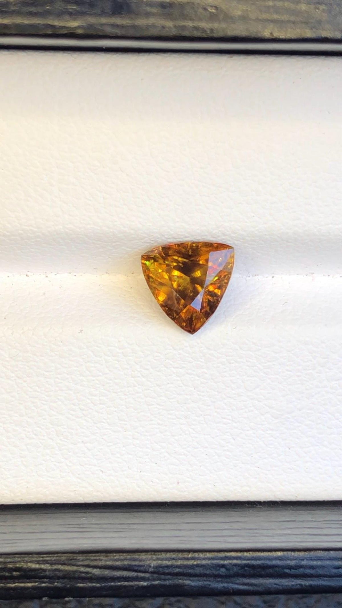 Trichroic Sphene Gemstone: 1.65 CT Trillion Cut, Zagi Mine