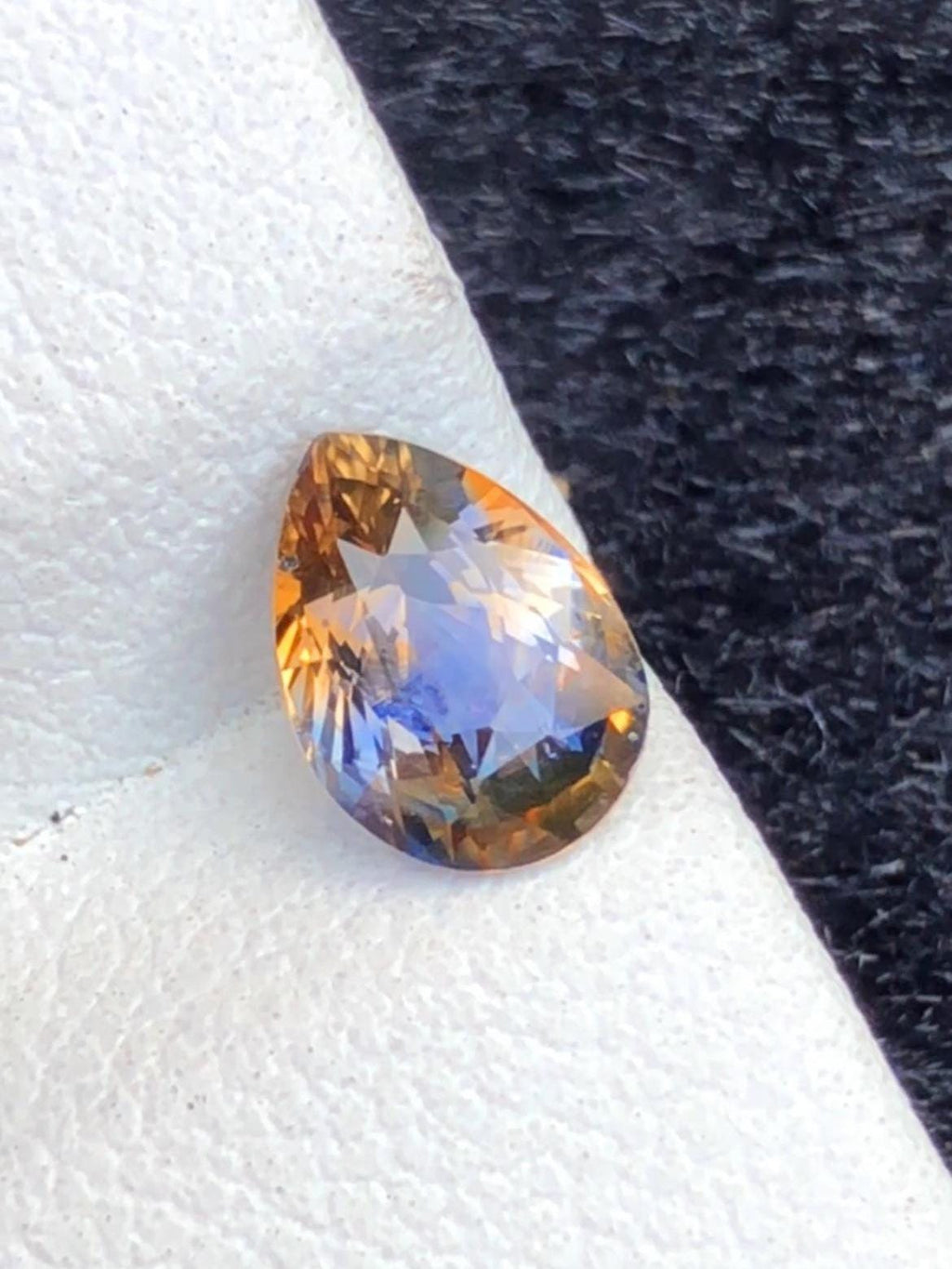 Blue-Golden Parti Sapphire 1.12ct Pear Cut • Sri Lanka