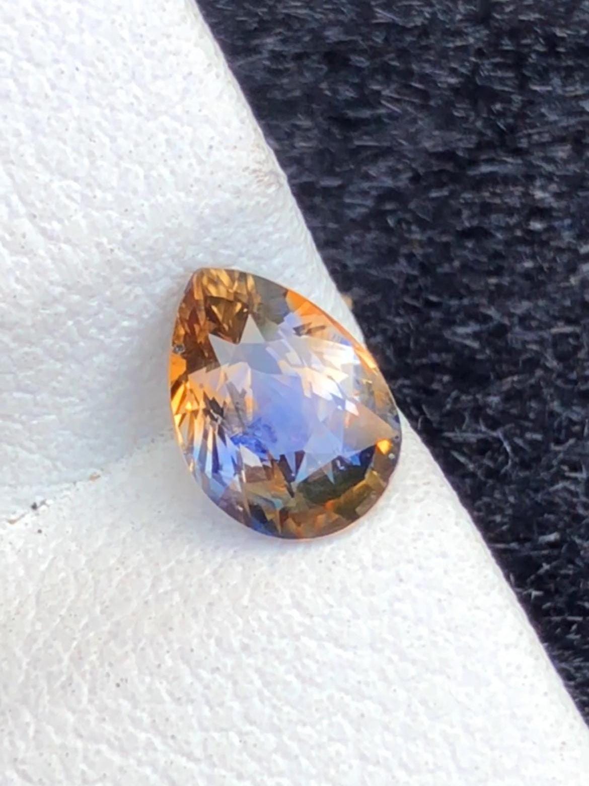 Blue-Golden Parti Sapphire 1.12ct Pear Cut • Sri Lanka