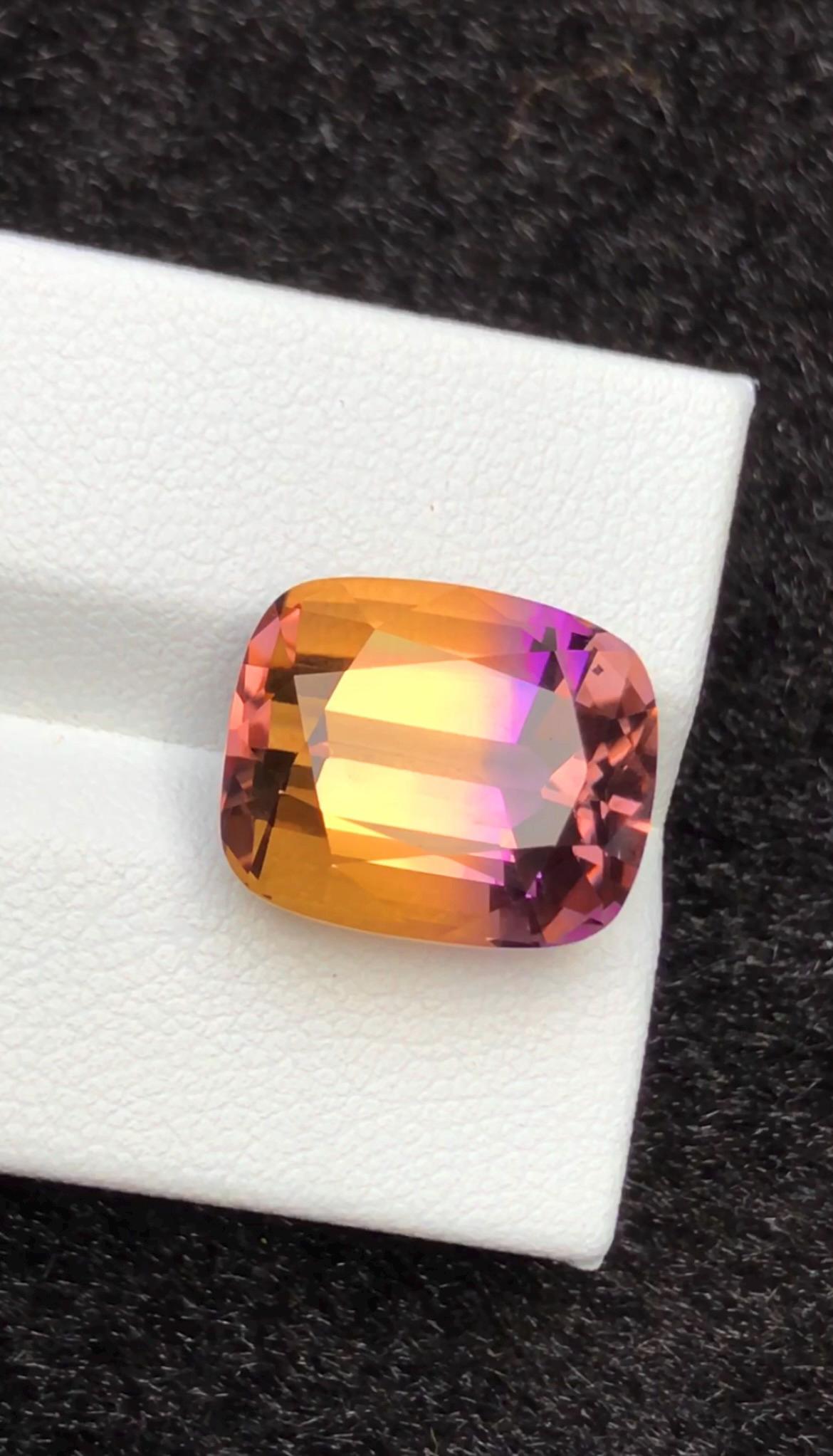 Bi-Color Ametrine 11.58 ct Cushion Cut – Gemstone from Brazil