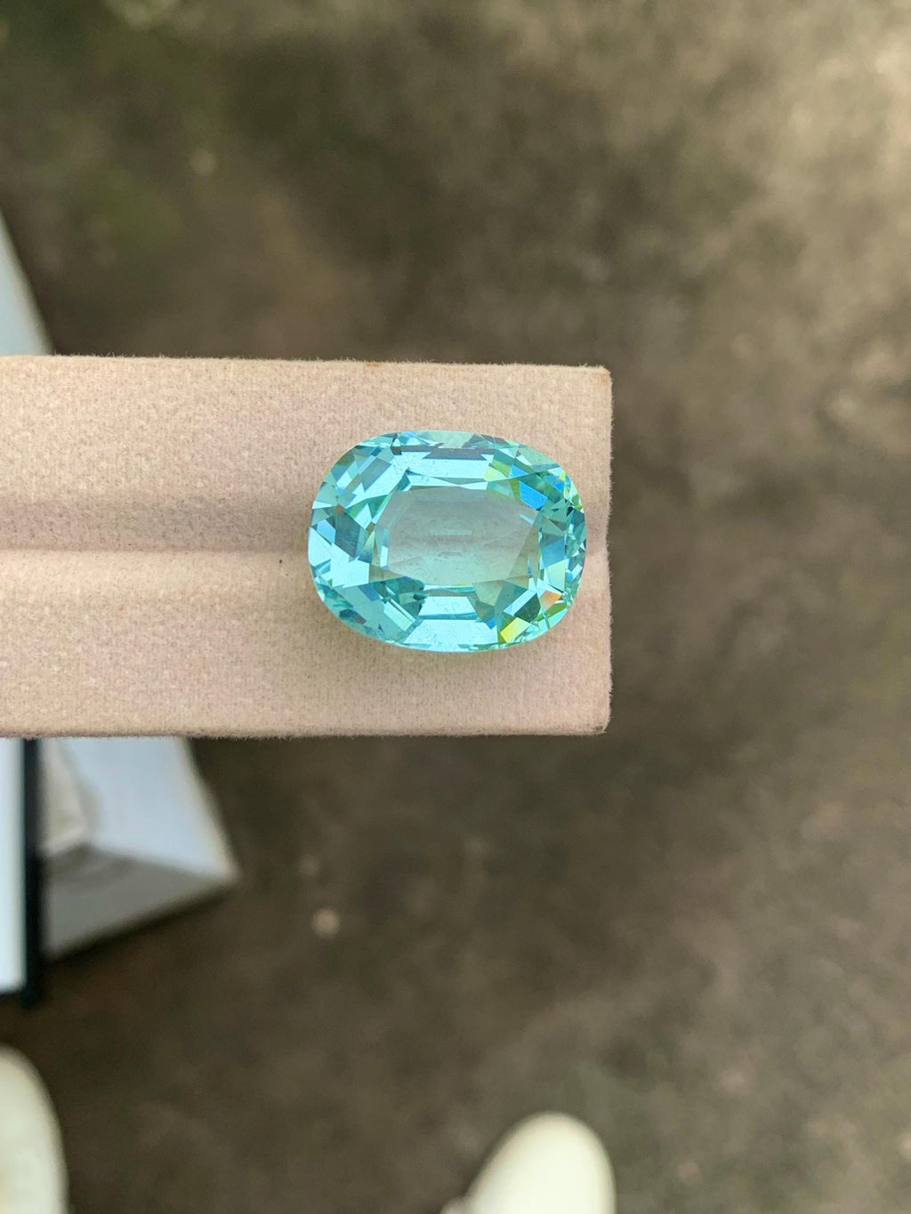 31.69 Carat Aquamarine Gemstone: Cushion Cut, Blue Beryl From Brazil