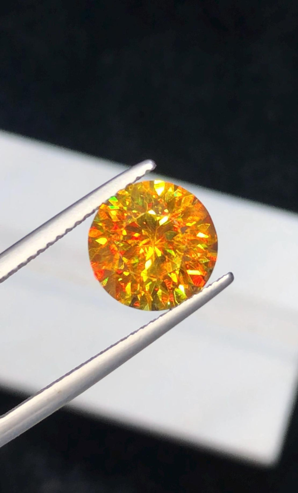 3.30 ct Orange Sphene Gemstone: Round Titanite Stone, August Birthstone