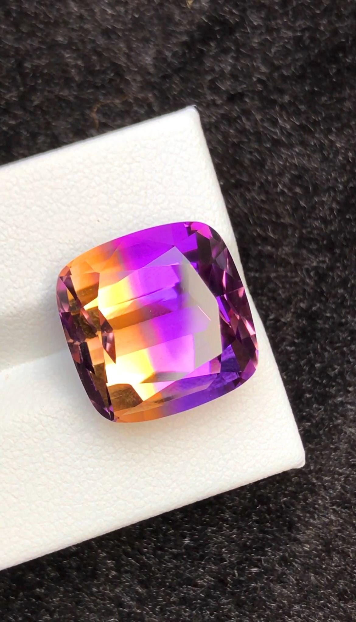 Bi-Color Ametrine 16.45 Ct Cushion Cut – Gemstone from Brazil