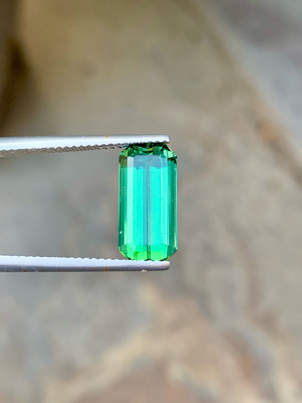 Bluish Green Tourmaline Gemstone: Emerald Cut, 5.10 CT Loose Elbaite Stone