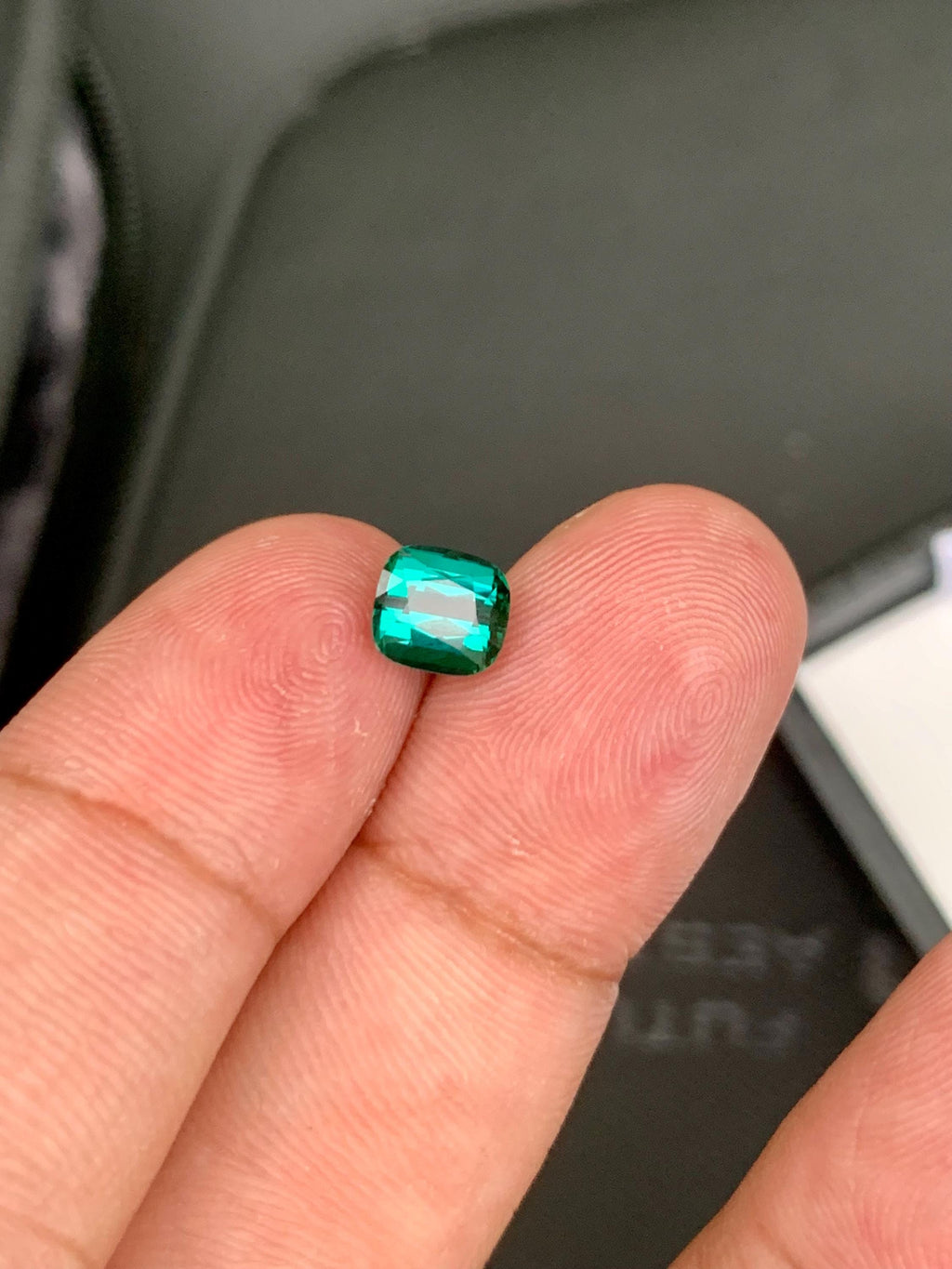 Neon Blue Lagoon Tourmaline Stone: 1.27 CT Cushion Cut Gemstone