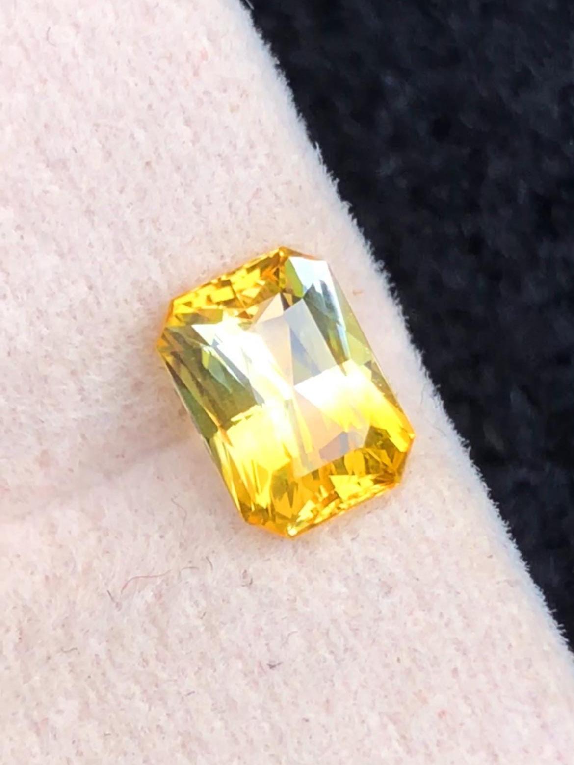 Yellow Sapphire 1.07ct Fancy Octagonal Cut Madagascar Certified
