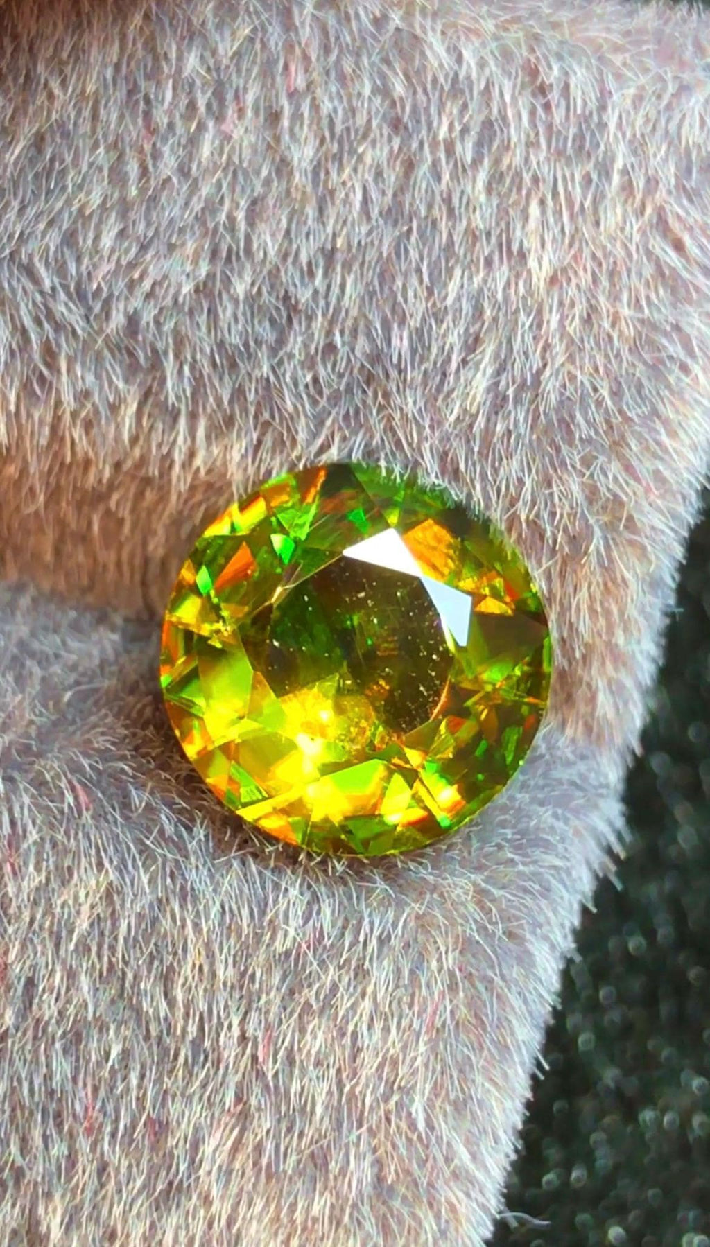 Green Sphene 2.55 ct Round Cut Green Gemstone from Skardu Pakistan