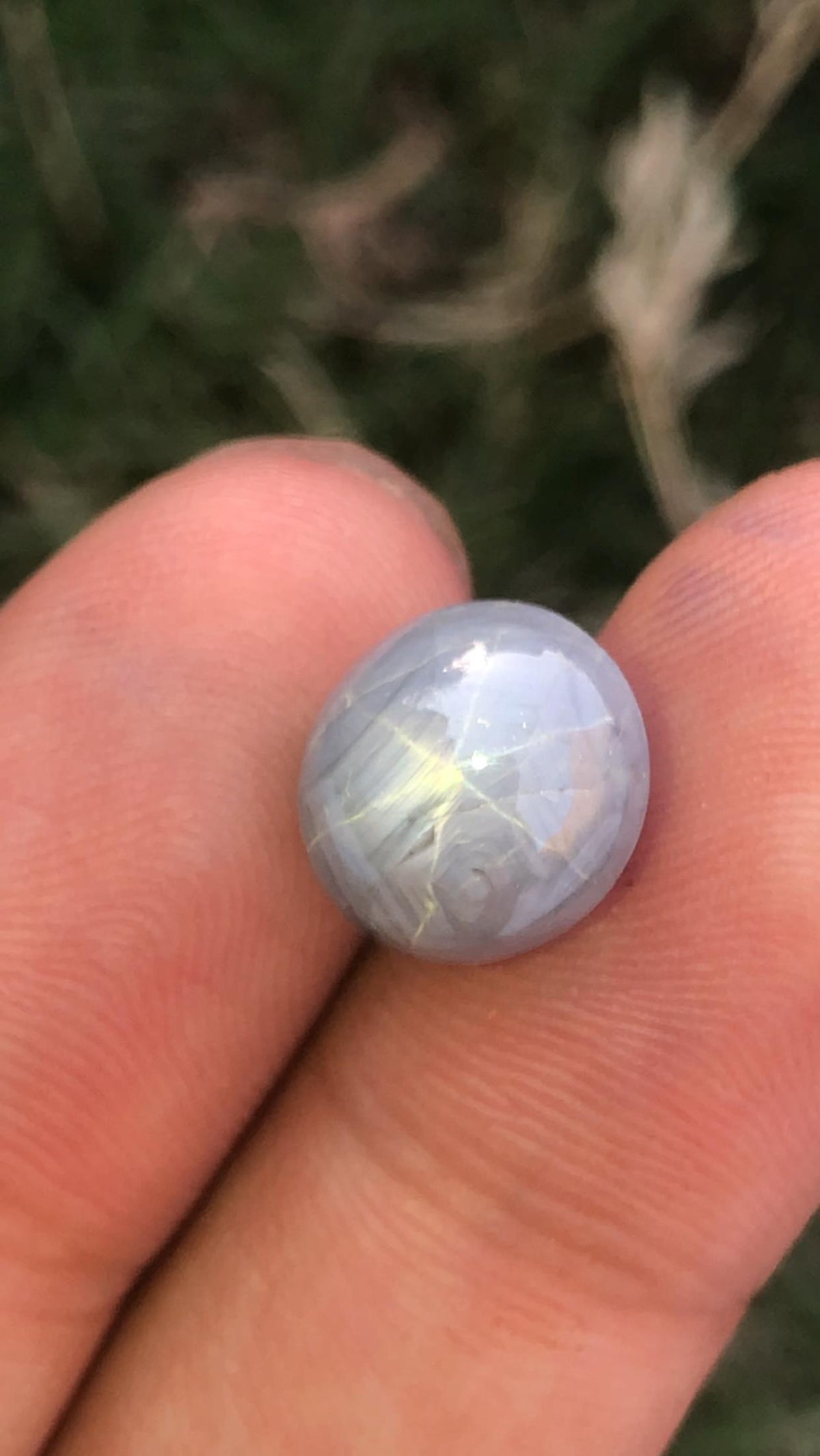 Oval Star Sapphire Gemstone: Grayish Blue Faceted Ring Stone, 9.75 CT