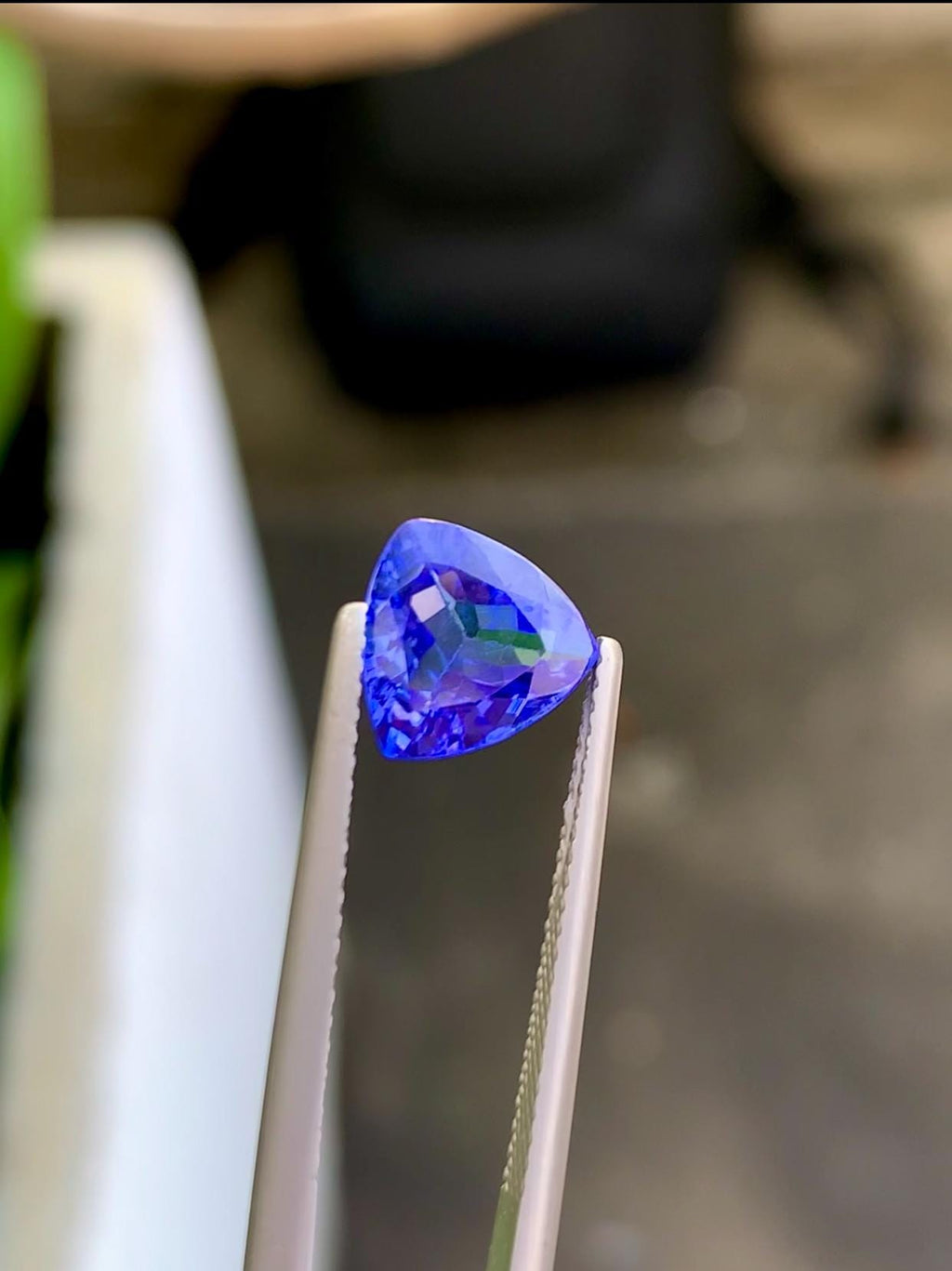 2.02 Carat Trillion Cut Tanzanite Gemstone: Vivid Violet-Blue, 9mm