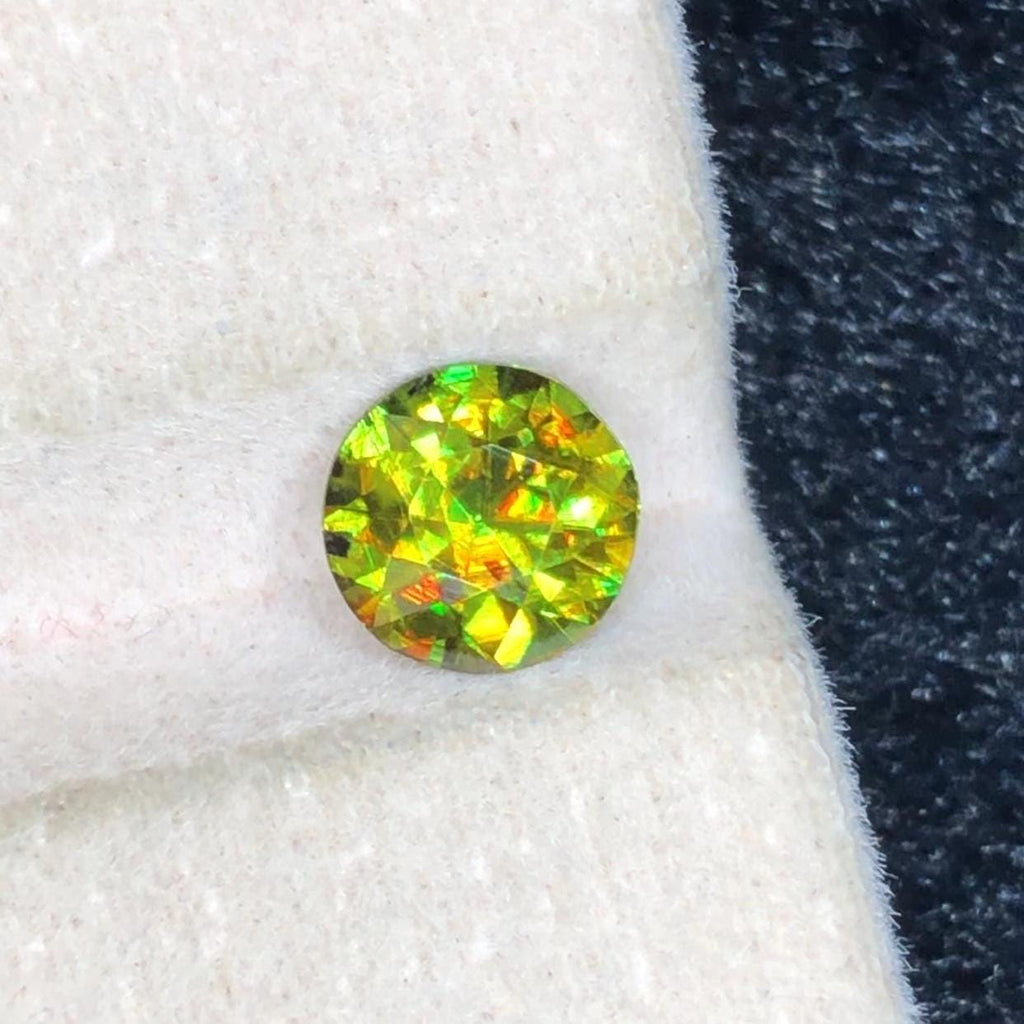 Chrome Sphene 1.10ct Round Cut Loose Gemstone from Pakistan