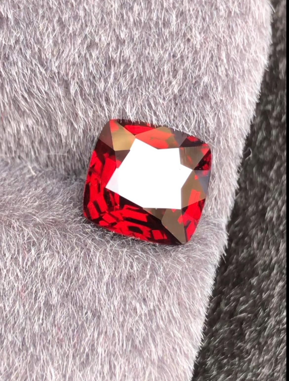 Vivid Red Spinel 2.45ct  Radiant Cushion Cut - Burma Gemstone Loose Stone