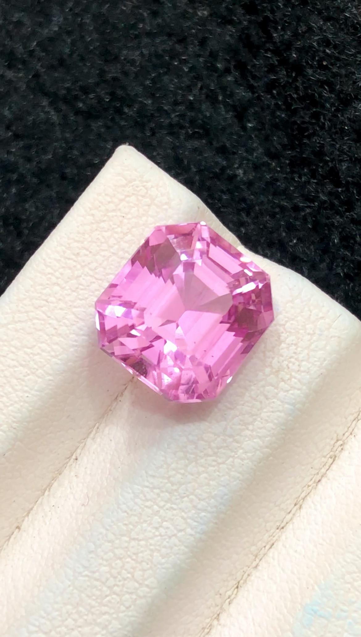 Pink Kunzite 6.85ct Octagonal Asscher Cut Afghanistan – Brilliant Pastel Gem