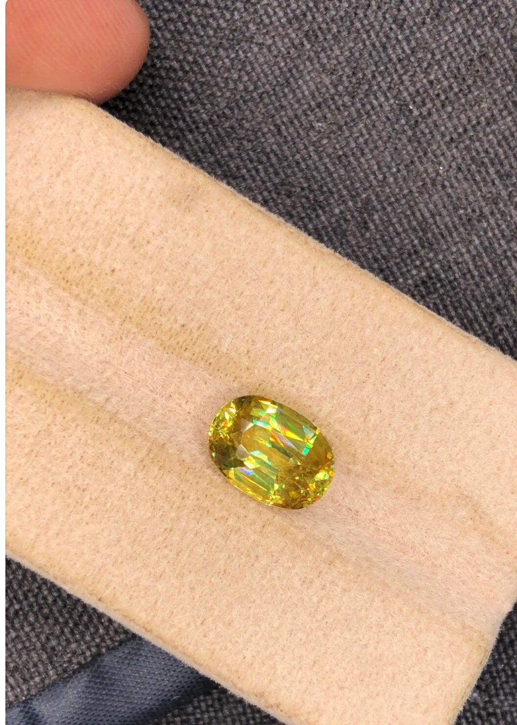 Natural Fire Sphene Gemstone: Oval Cut, 2.83 CT