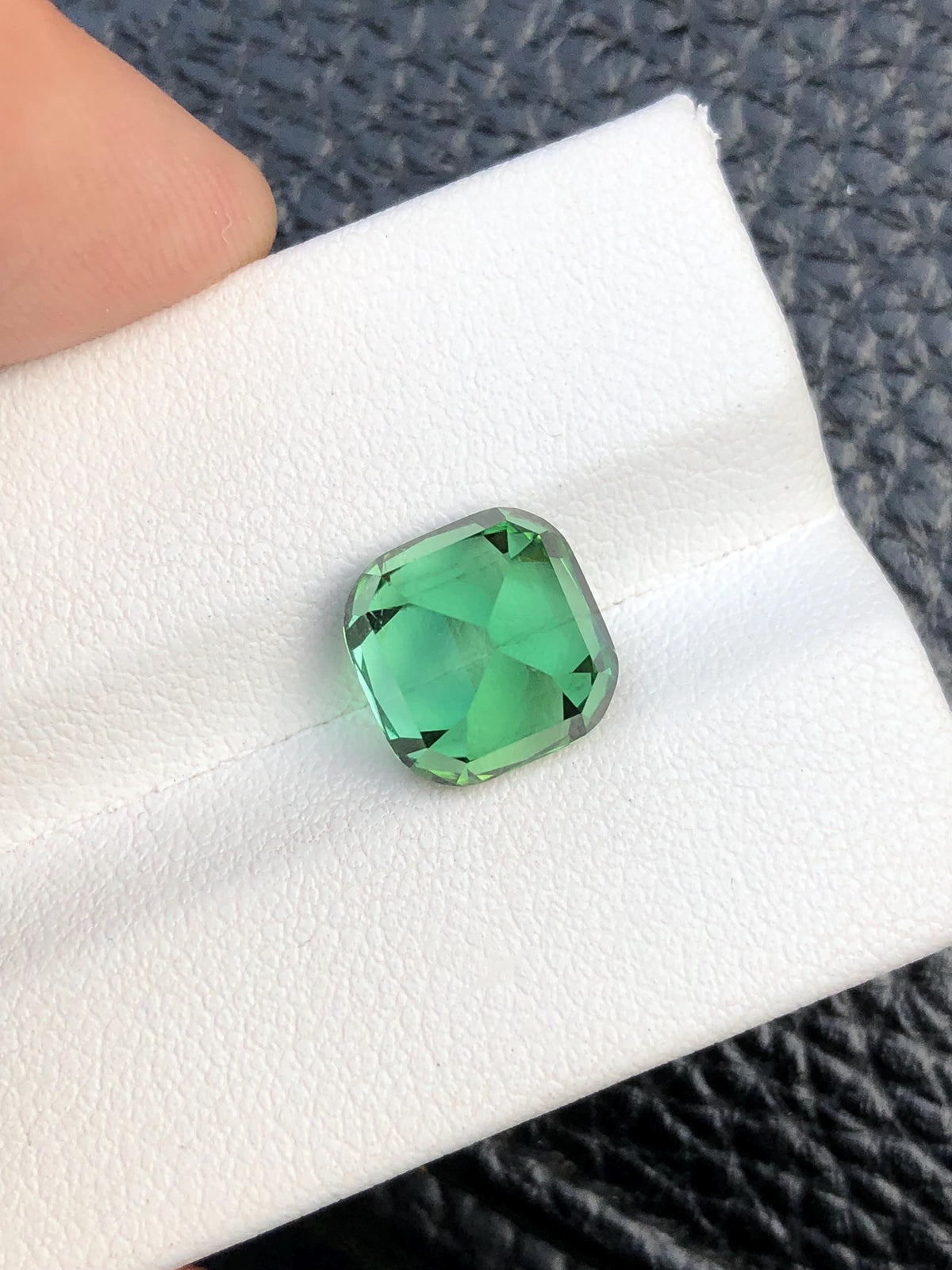 Natural Lagoon Green Tourmaline Gemstone: 5 CT Cushion Cut