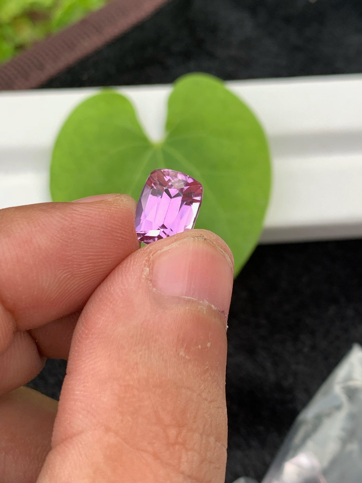 Pink Kunzite Gemstone: 4.85 CT Faceted Cushion Cut Stone