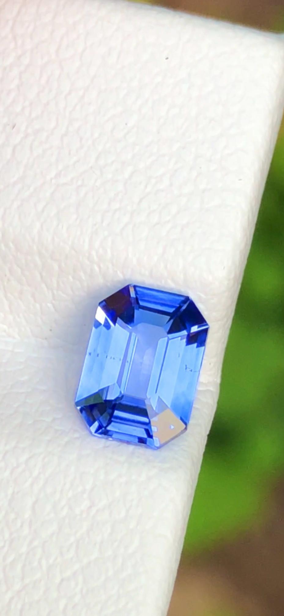 Royal Blue Sapphire 1.16ct Emerald Cut