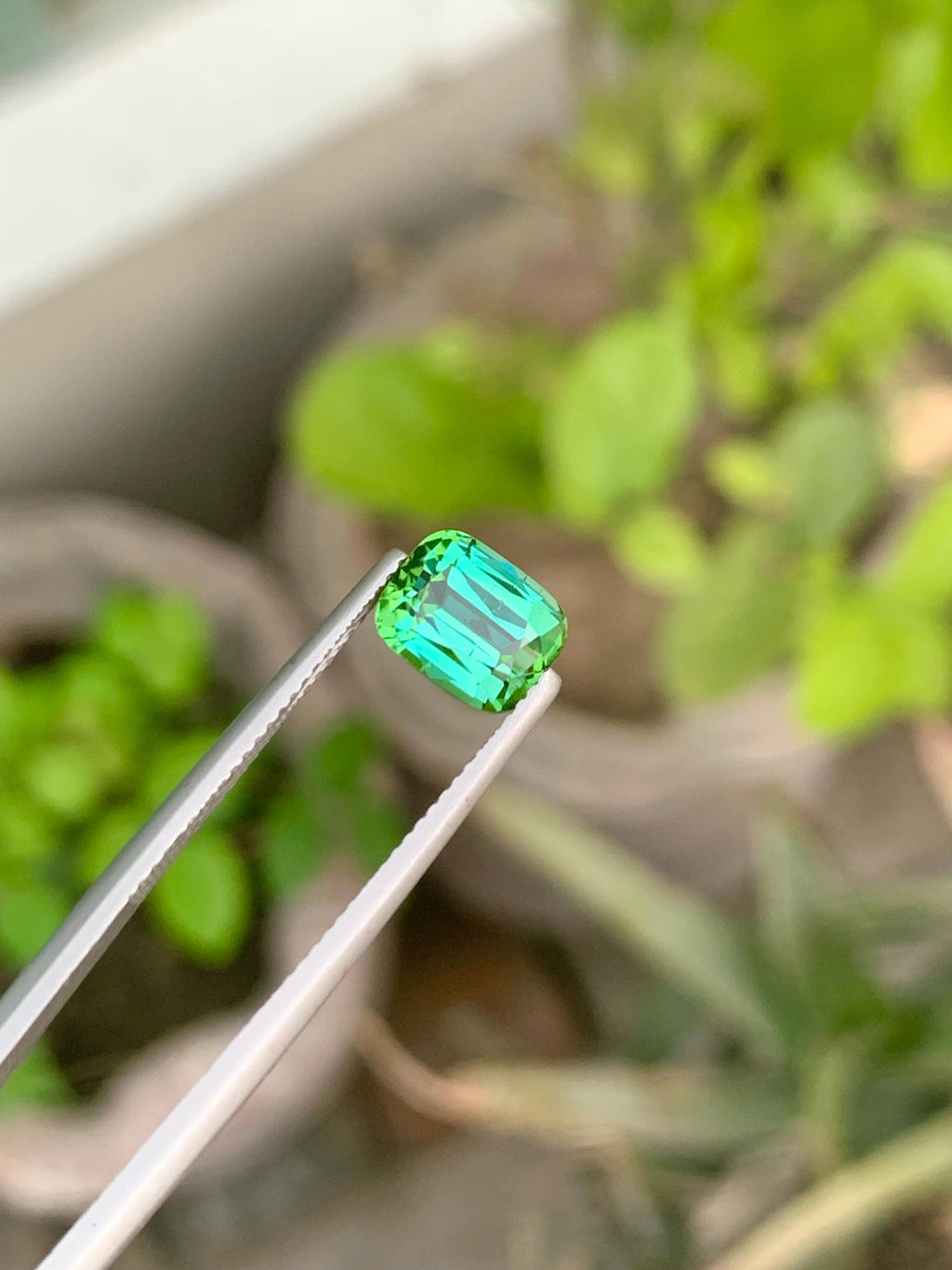 Natural Bluish Green Tourmaline Gemstone: Cushion Cut, 2.60 CT