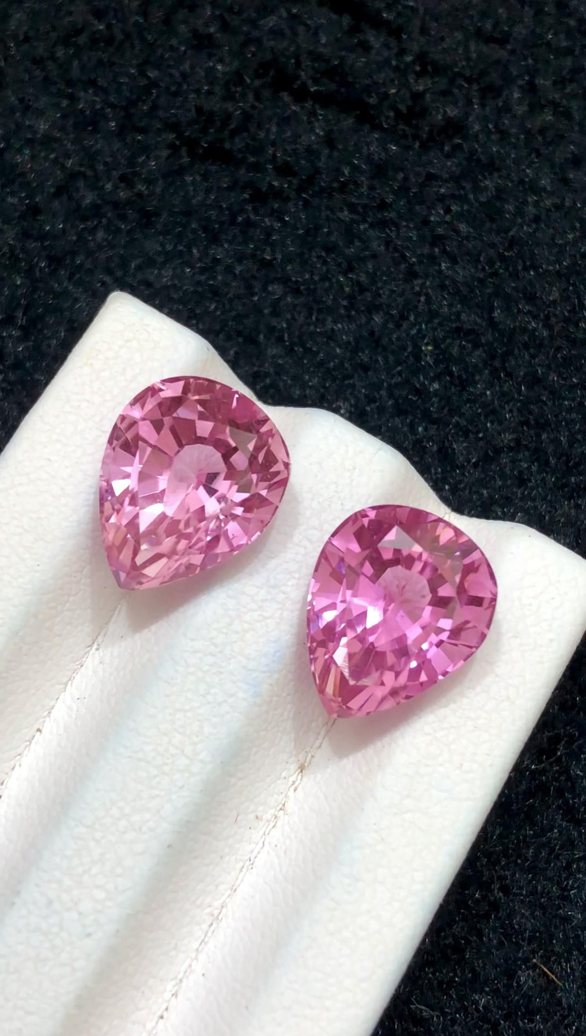 Kunzite Pair 14.55ct Pear Cut – Matching Pink Gems from Afghanistan