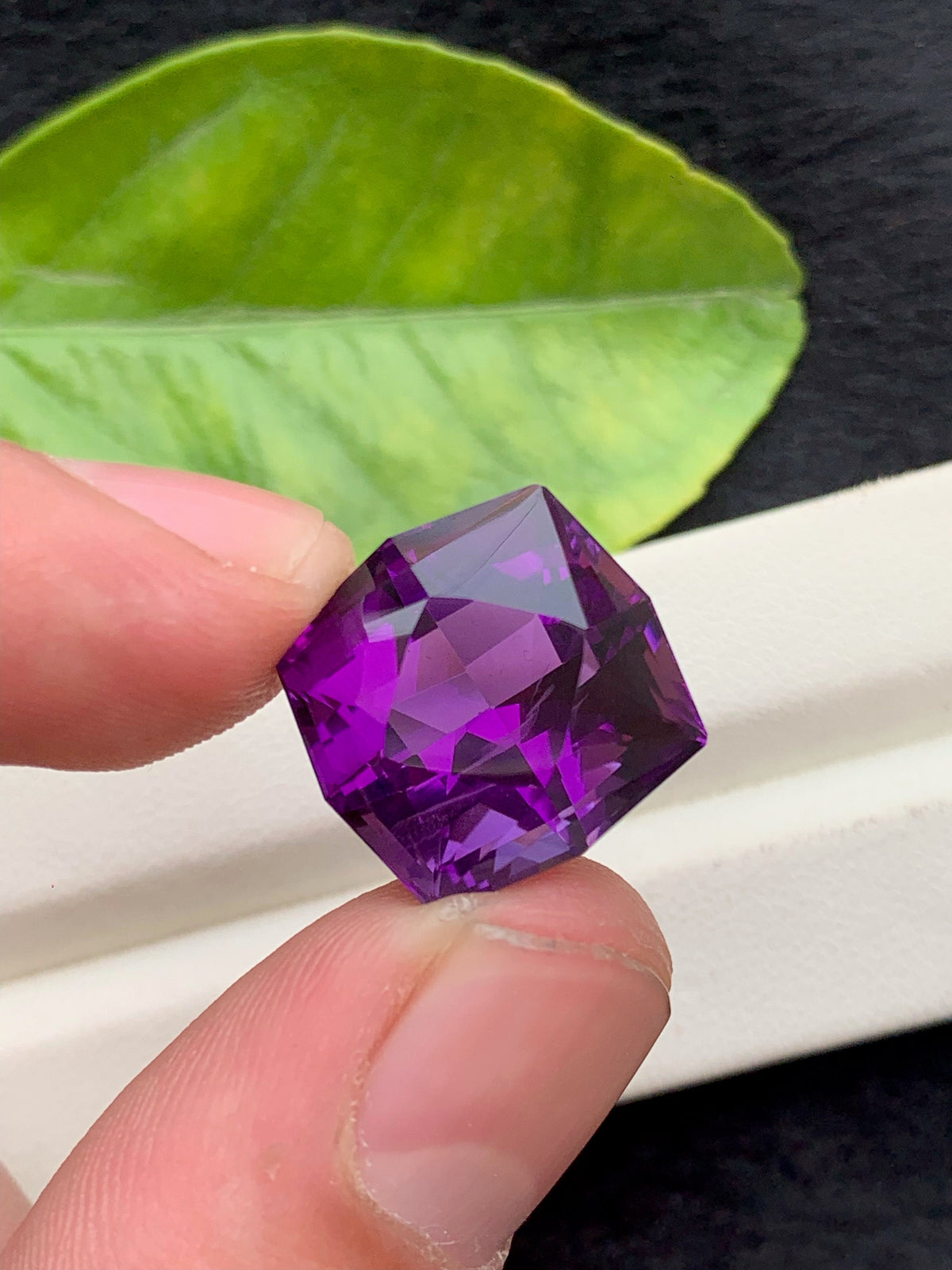 Natural Amethyst Gemstone: 24.5 Carat Cushion Cut, Jewelry Size