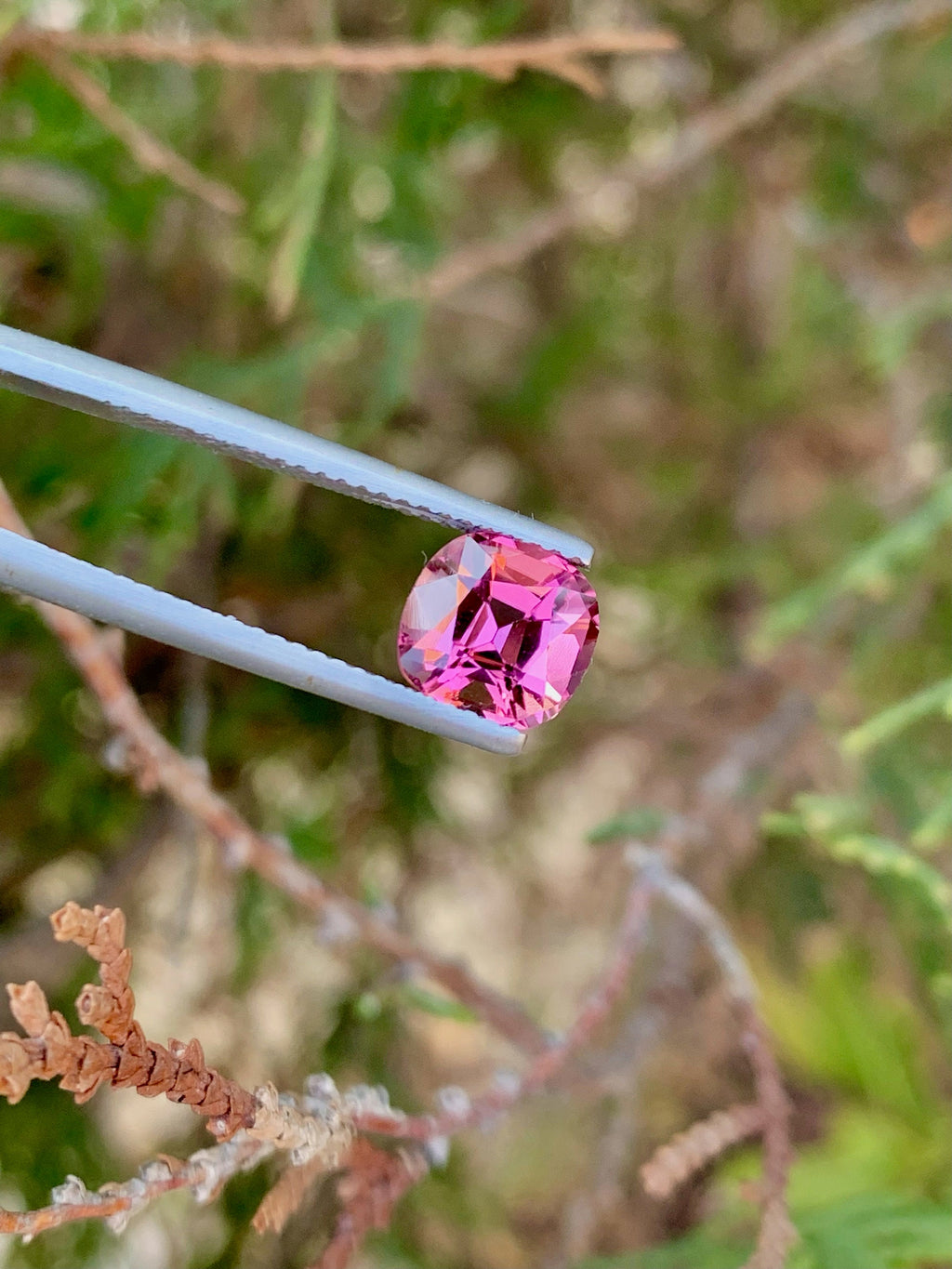 Faceted Pink Tourmaline Stone: 2.00 CT Cushion Cut Gemstone
