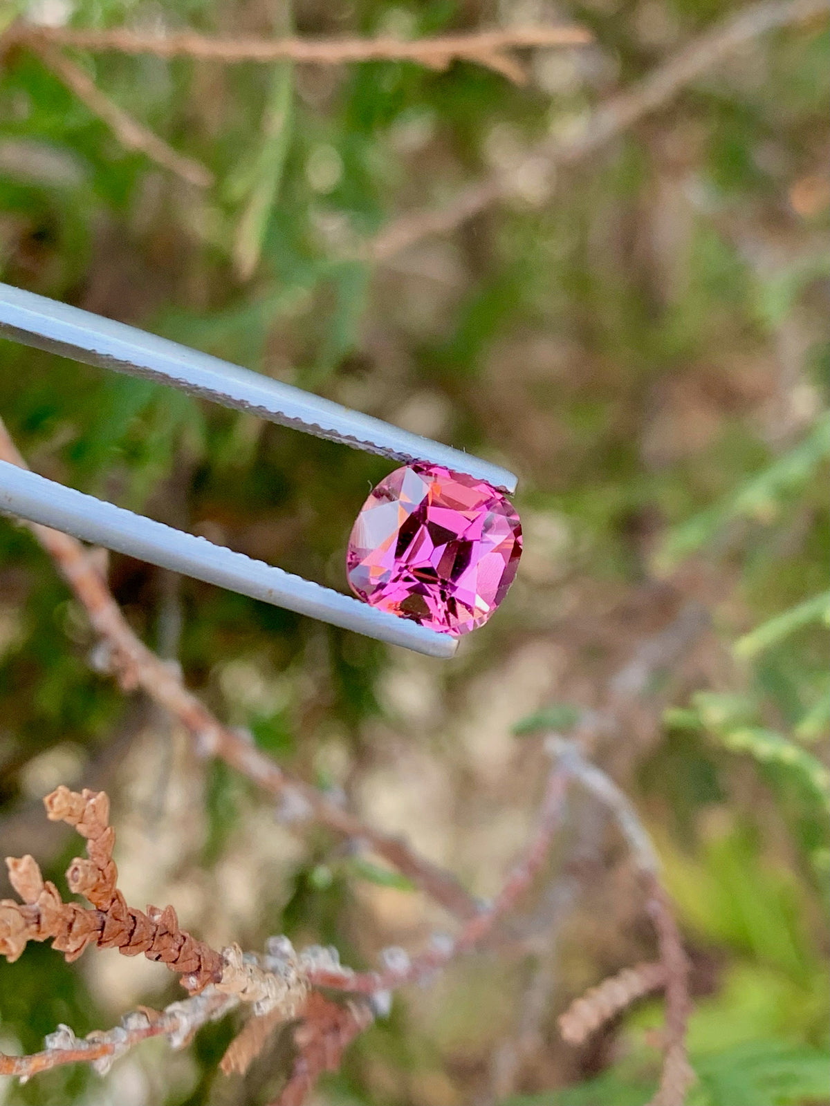 Faceted Pink Tourmaline Stone: 2.00 CT Cushion Cut Gemstone