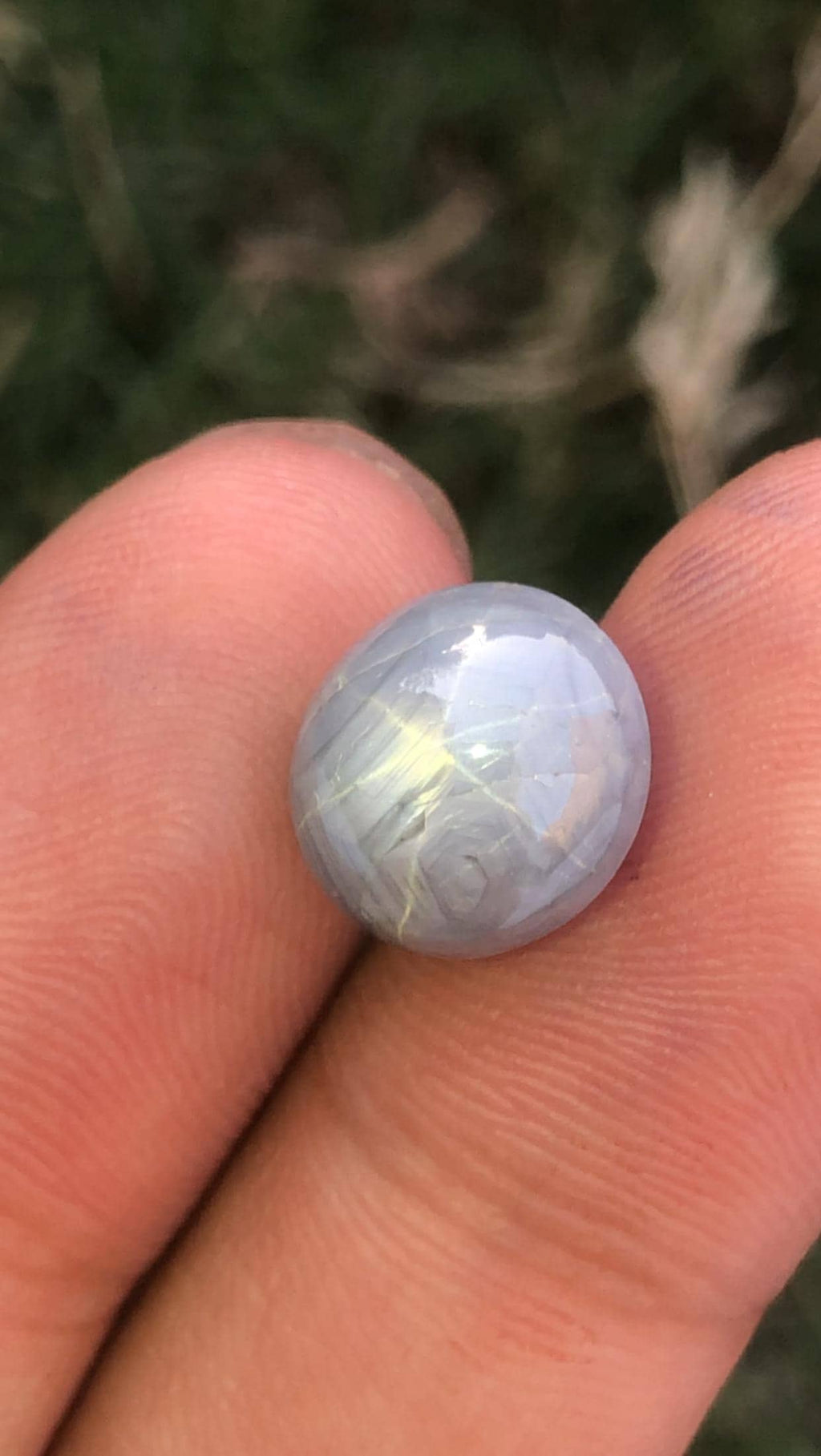 Oval Star Sapphire Gemstone: Grayish Blue Faceted Ring Stone, 9.75 CT