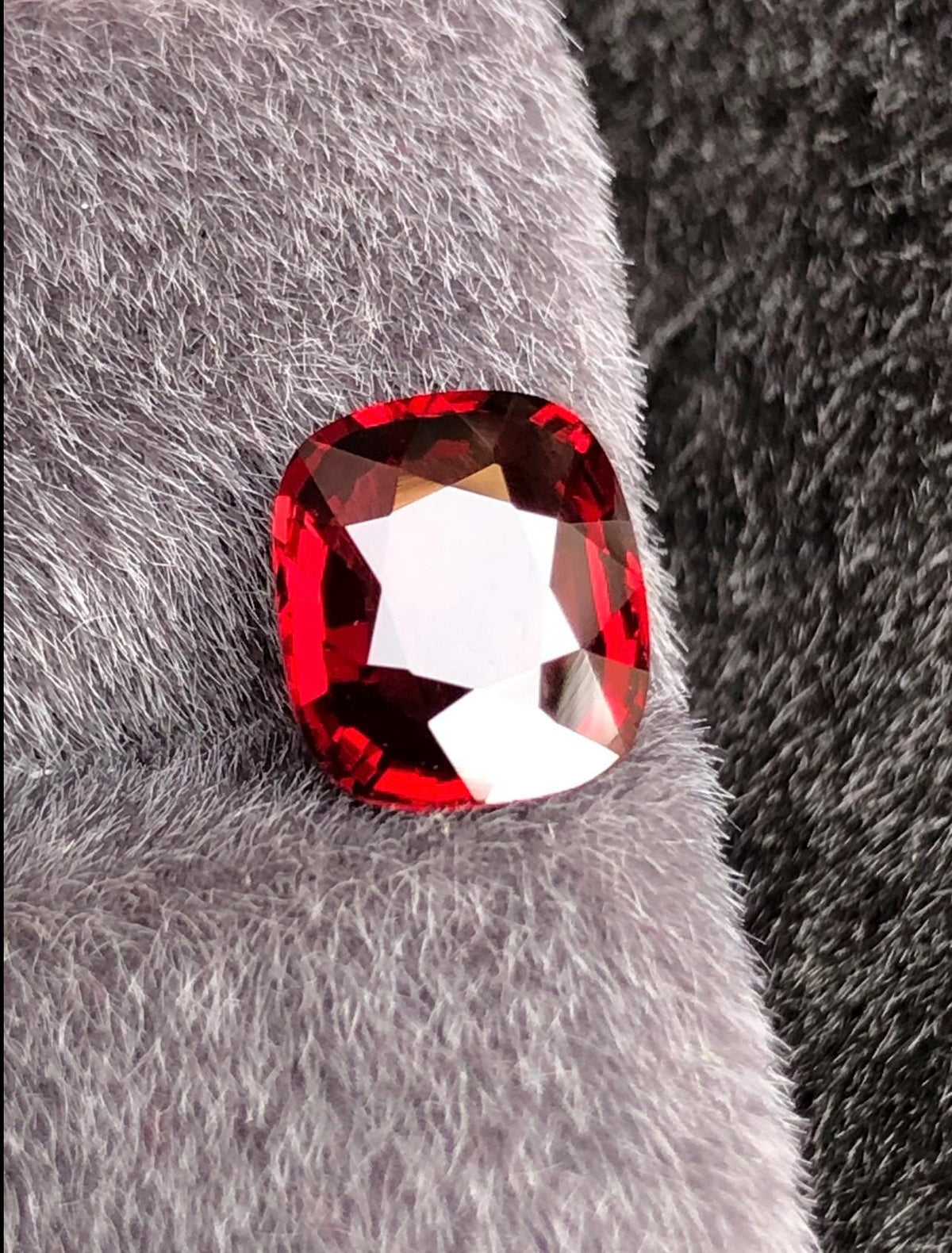 Vivid Red Spinel 2.09 ct Step Cushion Cut - Burma Gemstone Loose Stone