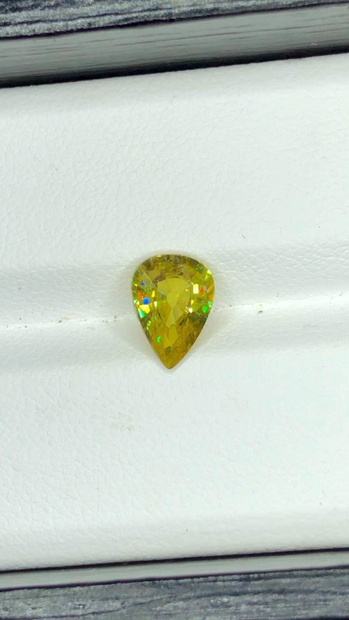 Pear Shape Sphene Gemstone: Natural Faceted Titanite, 1.30 CT