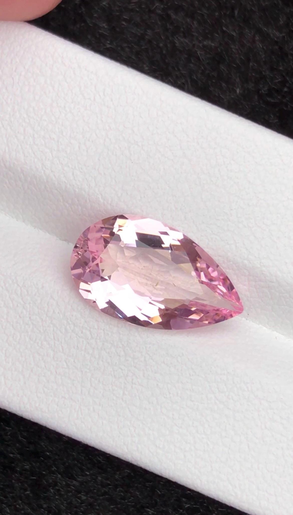 Pink Morganite 4.45 ct Pear Cut – From Pakistan
