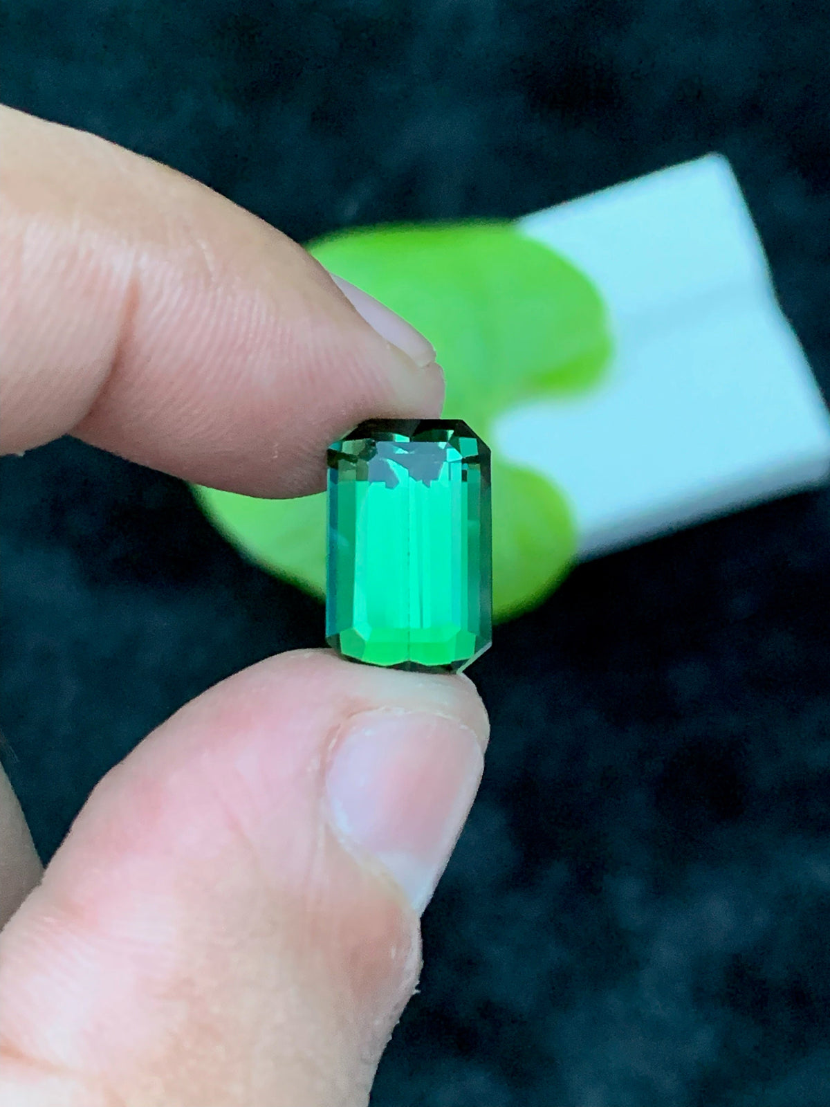 Emerald Cut Bluish Green Tourmaline Gemstone: Natural Elbaite Stone, 5.90 CT