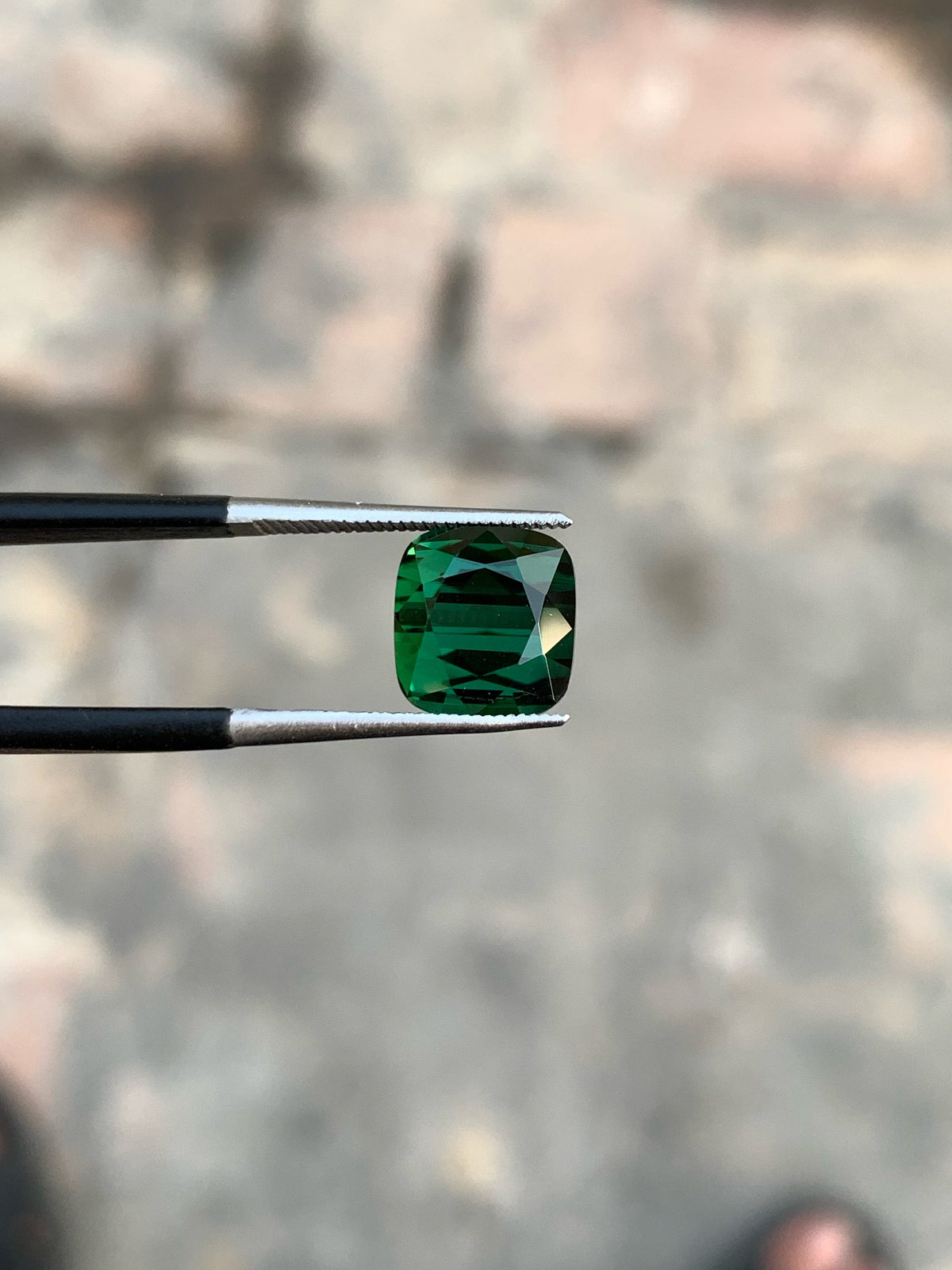 Bottle Green Tourmaline: 3.85 CTS Cushion Cut Gemstone, Afghanistan Origin