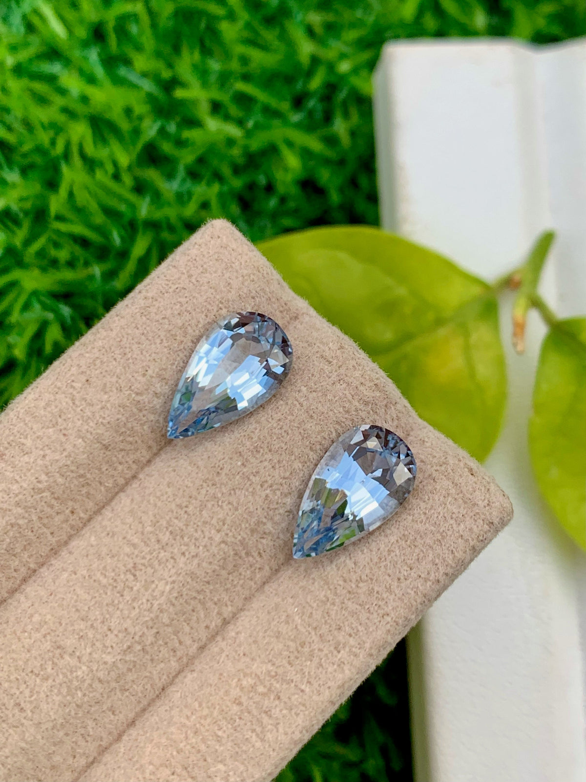 Santa Maria Aquamarine Gemstone Pair: Pear Cut Beryl, 3.70 CT