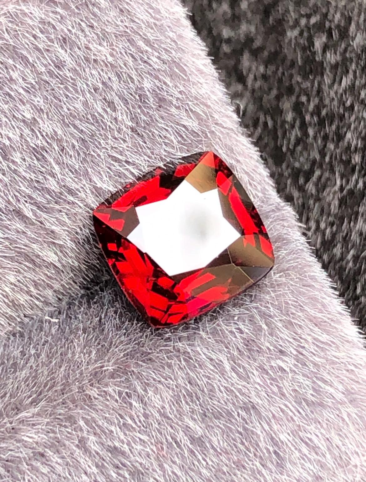 Vivid Red Spinel 2.45ct  Radiant Cushion Cut - Burma Gemstone Loose Stone