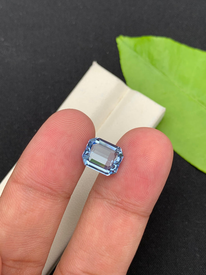 Santa Maria Blue Aquamarine Gemstone: Emerald Cut Beryl, 3.50 Carats