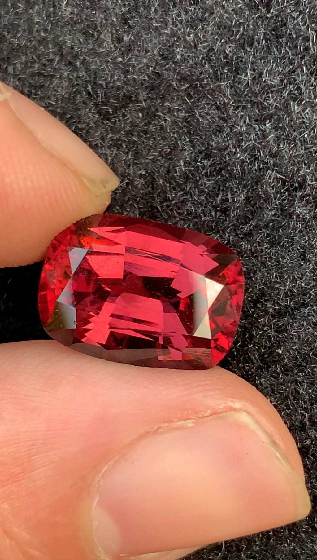 Reddish Pink Spinel 8.50 Carat Cushion Cut Loose Gemstone from burma
